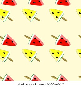 Yellow + red watermelon pattern. Vector