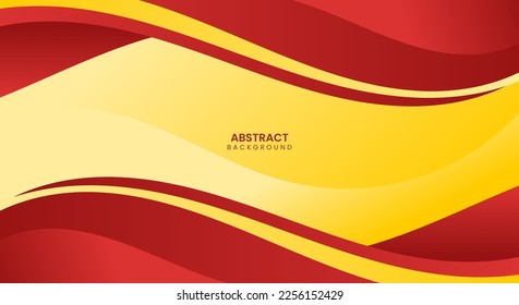 Yellow with red wavy background vector