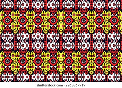 Yellow, red, white, and black geometric shapes are continuous patterns for blankets, pillows, bags, and curtains.