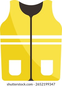 Ilustração plana do colete de segurança reflexivo amarelo