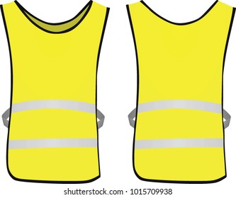 Yellow reflective vest. vector illustration