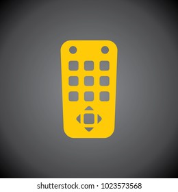 Yellow remote icon on black background.