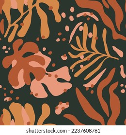 Yellow Repeated Exotic Simple Beach Lines Texture. Green Continuous Color Modern Jungle Template Background. Vibrant Seamless Nature Plant Leaves Pattern.