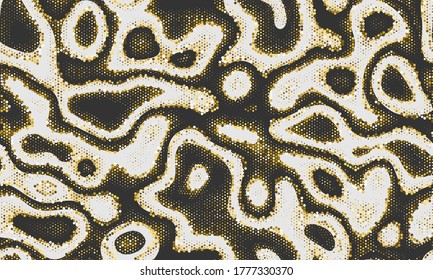 Yellow Repeated Water Graphic Art. Printing Material Copper Seamless Digital Vector Print. Orange Seamless Abstract Vector Clouds. Seamless Monochrome  Printing Material