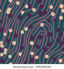 Yellow Repetitive Elegant Simple Dots Wallpaper. Blue Continuous Doodle Vintage Paint, Seamless Vector. Pink Seamless Summer Beauty Textile Background. 