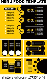 pantalla de fondo de promoción del conjunto de menús del restaurante amarillo