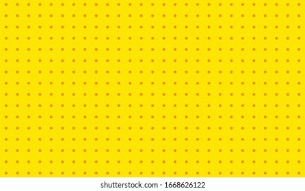 Yellow Retro Background With Pop Art Style And Orange Polkadot