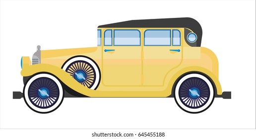 Yellow retro car