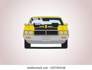 yellow retro car. Yellow retro Buick.