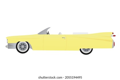 Yellow retro car. vector illustration