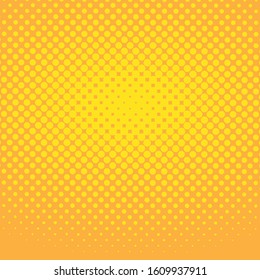 Yellow retro comic backdrop design. Pop art background with halftone dots