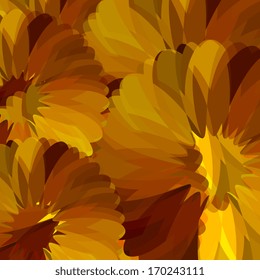 yellow retro floral background