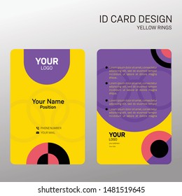 Yellow retro id card design.