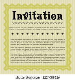 Yellow Retro invitation. Customizable, Easy to edit and change colors. Printer friendly. Money design. 