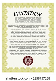 Yellow Retro invitation. Customizable, Easy to edit and change colors. With background. Retro design. 