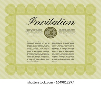 Yellow Retro invitation. Easy to print. Customizable, Easy to edit and change colors. Perfect design. 