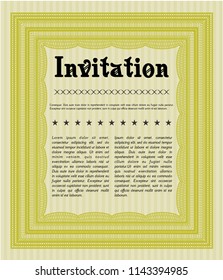 Yellow Retro invitation. Good design. Customizable, Easy to edit and change colors. Easy to print. 