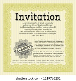 Yellow Retro invitation. With quality background. Beauty design. Customizable, Easy to edit and change colors. 