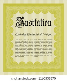 Yellow Retro invitation template. Customizable, Easy to edit and change colors. With quality background. Modern design. 