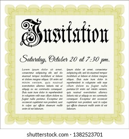 Yellow Retro invitation template. With linear background. Customizable, Easy to edit and change colors. Lovely design. 