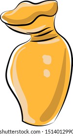 Yellow retro jug, illustration, vector on white background.