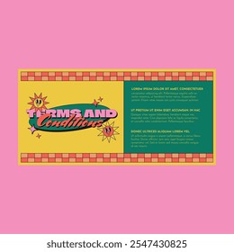 Voucher retro de verano amarillo