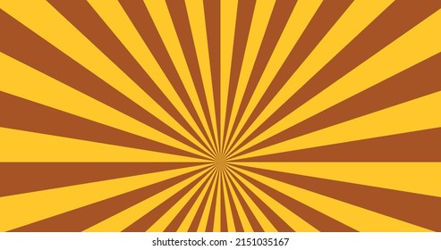 Yellow retro sunburst background. Vector illustration