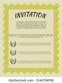 Yellow Retro vintage invitation. With quality background. Vector illustration. Cordial design. 