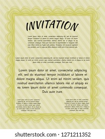 Yellow Retro vintage invitation. Vector illustration. Complex background. Retro design. 