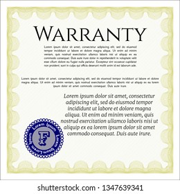 Yellow Retro vintage Warranty Certificate. Customizable, Easy to edit and change colors. Easy to print. Good design. 