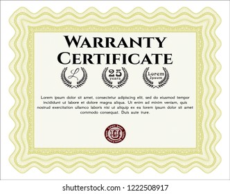 Yellow Retro Warranty template. Good design. With linear background. Customizable, Easy to edit and change colors. 