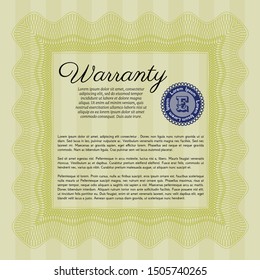 Yellow Retro Warranty template. Printer friendly. Customizable, Easy to edit and change colors. Modern design. 