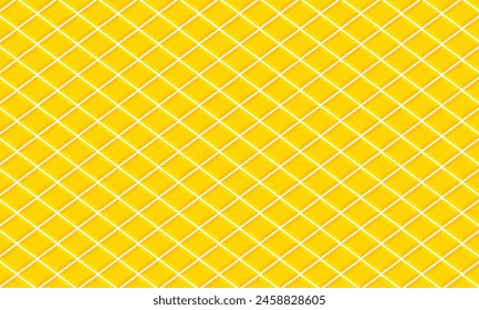 Yellow Rhombus, 3d square tile seamless pattern. Interior or exterior diamond surface. Vector illustration