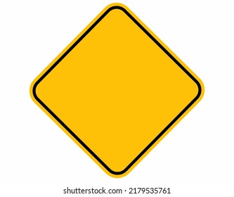 Yellow Rhombus blank sign road