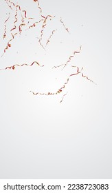 Fondo gris del vector abstracto de cinta amarilla. Afiche De La Caída De La Serpentina. Ilustración del Carnaval Espiral. Rama de oro y papel rojo.