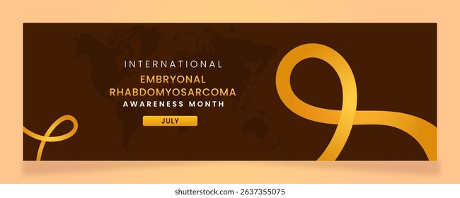 Yellow ribbon awareness graphic for International Embryonal Rhabdomyosarcoma Awareness Month banner.