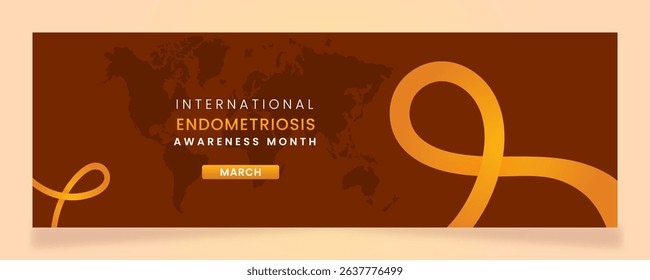 Yellow ribbon awareness graphic for International Endometriosis Awareness Month banner.