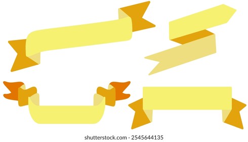 yellow ribbon banner clipart vector illustration