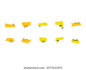 Yellow Ribbon Banner Element Set