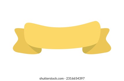 Yellow ribbon banner icon, Web design element. Hand drawn vector illustration. Place for your text for business, wedding, greeting card and holidays