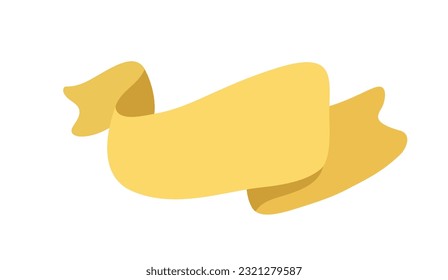Yellow ribbon banner icon, Web design element. Hand drawn vector illustration. Place for your text for business, wedding, greeting card and holidays