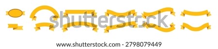 yellow ribbon banner set wavy and curved ribbons collection 