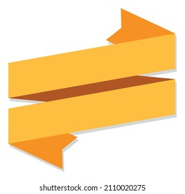 Yellow ribbon banner template. Empty label tag
