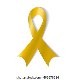 Yellow Ribbon , Bone cancer and troops support symbol awareness , on white background. Illustration EPS10.