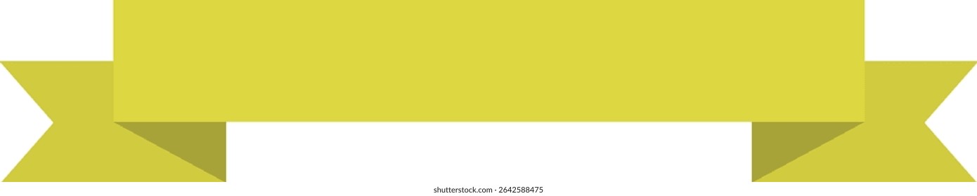 Yellow Ribbon Frame on Transparent Background