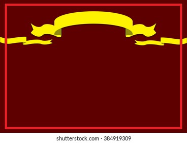 yellow ribbon frame red background 