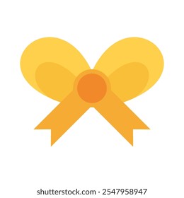 Yellow ribbon icons, minimalist vector illustration and transparent graphic element. Isolated on white background