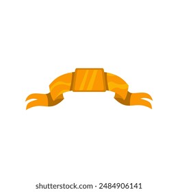 Yellow ribbon illustration with long tail suitable for cards, invitations, awareness campaigns, banners, and support messages