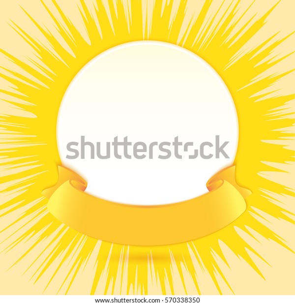 Yellow Ribbon On Rays Background Design Stock Vector (Royalty Free ...