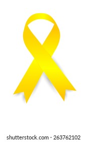 Yellow Ribbon on white background
